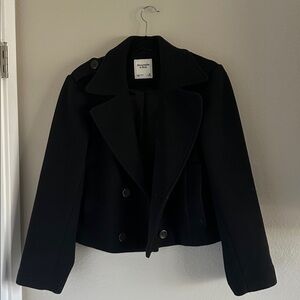Abercrombie & Fitch Black Wool Peacoat Jacket
